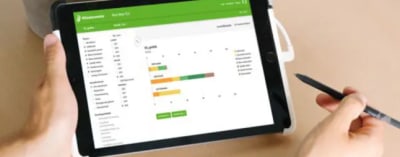 iPad met op het scherm milieubarometer uitslagen