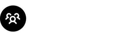 Pictogram van drie personen naast elkaar, als symbool voor een groep of community.