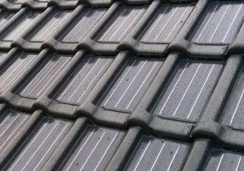 Close-up van zonnedakpannen