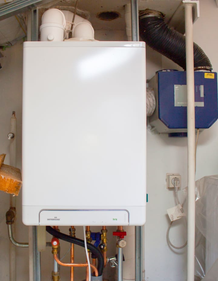 Cv-ketel in technische ruimte